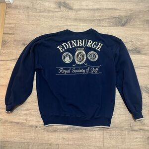 Navy Blue Edinburgh Embroidered Golf Men's Sweater